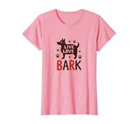 Corteccia d'Amore dal Vivo: Adorabile Amante dei Cani Maglietta, Donna, Rosa, 3XL