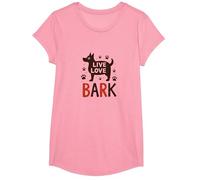 Corteccia d'Amore dal Vivo: Adorabile Amante dei Cani Maglietta, Ragazze, Rosa, M