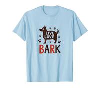 Corteccia d'Amore dal Vivo: Adorabile Amante dei Cani Maglietta, Uomo, Celeste, XXL