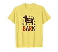Corteccia d'Amore dal Vivo: Adorabile Amante dei Cani Maglietta, Uomo, Limone, L