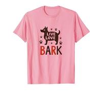 Corteccia d'Amore dal Vivo: Adorabile Amante dei Cani Maglietta, Uomo, Rosa, L