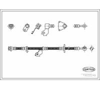 Tubo flessibile freno Assale anteriore Sx 19032248 CORTECO per HONDA ROVER MG