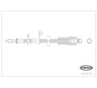 CORTECO componente freno Vorderachse links lunghezza 506 mm 19036377