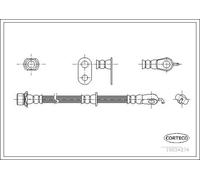 CORTECO Flessibile freno 19034274 tubo freno idraulico 495 mm anteriore destro