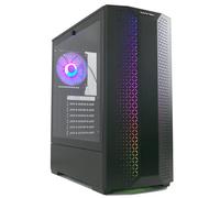 Cortek Naos - Case Gaming, ATX Mid-Tower con Pannello Laterale in Vetro Temperato, Due Strip RGB Frontali, Ventola Posteriore 120 mm, Nero