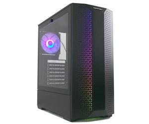 Cortek Naos - Case Gaming, ATX Mid-Tower con Pannello Laterale in Vetro Temperato, Due Strip RGB Frontali, Ventola Posteriore 120 mm, Nero
