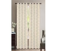 Cortina art artic de interior opaco con anillas de tejido de satén pesado jacquard con estampados florales en relieve color sobre color para decoraciones lujosas con 8 anillas color crema