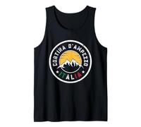 Cortina d'Ampezzo Italia Retro Emblema Bandiera Italiana Canotta
