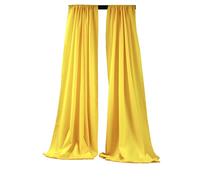 Cortina de poli ster New Creations Fabric & Foam Inc., 1,5 m de ancho x 2,7 m de alto (2 paneles, amarillo claro, 1,5 m de ancho x 2,7 m de alto)