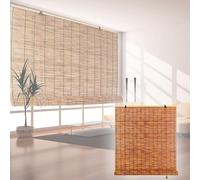 Cortina di bambù Naturale Tapparella Avvolgibile Bamboo Tenda da Sole in Bamboo per Esterni, Schermature per La Privacy, Ventilazione(100x260CM/39x102IN(WxH))