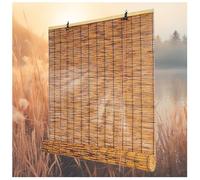 Cortina Di Bambù Retrò Per Patio Esterno, Tapparella Avvolgibile Bambù Impermeabili, Protezione Solare, Protezione Della Privacy, Oscurante Da Interno/Esterno A Rullo(W39xH94IN(100x240CM))