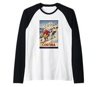 Cortina Vintage Evening Style Wool Effect Maglia con Maniche Raglan