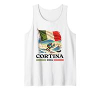 Cortina Vintage Ski Italia Alpi Sport Invernali Design Canotta