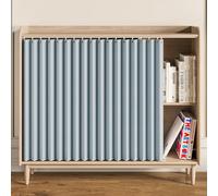 Cortinas de Gabinete Plisadas para Armarios Abiertos Divisores de Ambientes con Rieles Deslizantes Sin Taladrar Ideales para Ventanas Pequeñas Sótanos y Cocinas (Azul 100cm)