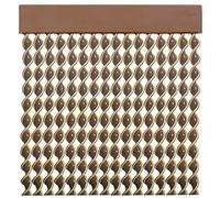 Cortinas - Tenda in corda per esterni, in plastica PVC e barra in alluminio, 72 strisce, ideale per terrazze e verande, anti-mosche, marrone-beige, 210 x 90 cm