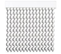 Cortinas - Tenda in corda per esterni, in plastica PVC e barra in alluminio, 96 strisce, ideale per terrazze e verande, anti-mosche, bianco-grigio, 210 x 120 cm