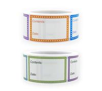 CORTNEY 2 Rotoli 1000 Pezzi Adesive per Congelatore Alimenti, 2.5 x 4 cm Adesive Autoadesive Alimentare, Etichette con Data Facili da Staccare per Alimenti, per Barattoli, Cucina, Ufficio e Catering