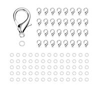 CORTNEY 250 Pezzi Acciaio Inossidabile Anelli di Salto con 100 Ganci Chiusure per Collane Fai da Te