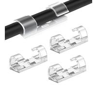 CORTNEY 80 Pcs Fermacavi Adesivi, Trasparante Clips Fermacavi Autoadesivi, Clip Fermacavi da Parete con Nastri Adesivi, Support di l'Organizzazione Cavi di TV, PC, USB, Mouse per Casa o Ufficio