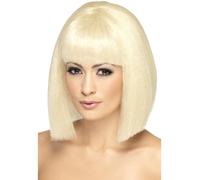 Corto Biondo Blunt Bob Parrucca Donna Coquette 60s 70s Costume Straig