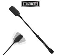 Corto Frustino Crop in Pelle Nera Flessibile e Robusto Manico in Gomma Stirct