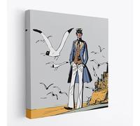 Corto Maltese S. Michele Riproduzione Artistica- Poster su tela SENZA CORNICE per arredamento casa e ufficio - Decorazione murale e tela da parete 50x50cm