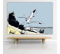 Corto Maltese Sul Mare Riproduzione Artistica- Poster su tela SENZA CORNICE per arredamento casa e ufficio - Decorazione murale e tela da parete 70x100cm