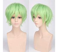 Corto ondulato rosso argento grigio chiaro oro giallo verde verde rosa viola arancione peli sintetici Bianca parrucca cosplay universale +wigcap 20