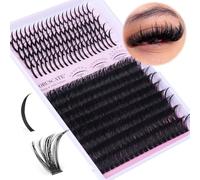 CORUSCATE Ciglia singole a ciuffetto 100D spesse 10-20 mm con punte lunghe per ciglia curvate a D, ciuffetti singoli per volume di ciglia fai da te, strisce russe per extension per ciglia