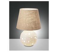 Corvara lampada da tavolo metallo e ceramica paralume ø 32 bianco [EEK: A]