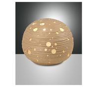 Corvara lampada da tavolo rotonda metallo e ceramica ø 20 kaki