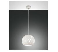 Corvara sospensione rotonda metallo e ceramica ø 25 bianco [EEK: A]