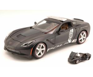 Corvette Stingray 2014 Safety Service And Security Matt Black 1:18 Model MAISTO