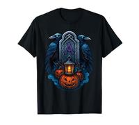 Corvi e Zucche Halloween Vichingo Pietra Runica Rune Norrene Maglietta