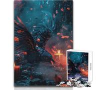 Corvo a lume di candela, puzzle 1000 pezzi, gioco divertente per lo sviluppo cognitivo, regalo speciale per una celebrazione premurosa, dimensioni 50x75cm