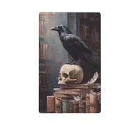 Corvo appollaiato su vecchio teschio singolo interruttore vuoto parete piastra di copertura interruttore decorativo 1 banda per cucina camera bagno dimensioni 11,4 x 7 cm