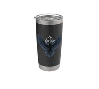 Corvo con ali e ornamento - Gotico Bicchiere termico in acciaio inox doppia parete