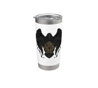 Corvo con Futhark e Vegvisir Bicchiere termico in acciaio inox doppia parete