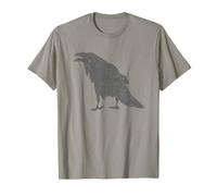 Corvo Corvo Merlo Silhouette di Uccello Gotico Vintage Maglietta
