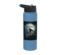 Corvo Cuore Luna Uomo Gotico Cupo Donna Corvo Nero Stainless Steel Insulated Water Bottle