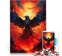 Corvo del cielo di fiamma Puzzle 1000 pezzi per adolescenti Giocattolo educativo intellettuale decomprimente con pezzi completamente interconnessi di forma casuale 38x26cm