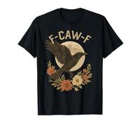 Corvo Floreale Vintage F Caw F Raven Black Bird F-Caw-F Maglietta