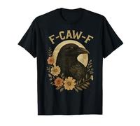 Corvo Floreale Vintage F Caw F Raven Black Bird F-Caw-F Maglietta