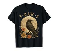 Corvo Floreale Vintage F Caw F Raven Black Bird F-Caw-F Maglietta