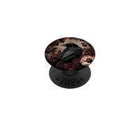 Corvo gotico e fiori botanici scuri PopSockets PopGrip Adesivo