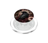 Corvo gotico e fiori botanici scuri PopSockets PopGrip per MagSafe