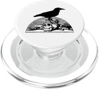 Corvo in piedi su teschio corona merlo corvo uccello PopSockets PopGrip per MagSafe