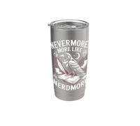 Corvo lettore ironia dark academia Bicchiere termico in acciaio inox doppia parete