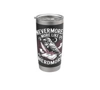 Corvo lettore ironia dark academia Bicchiere termico in acciaio inox doppia parete