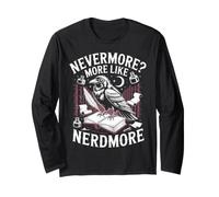 Corvo Lettore ironia Dark Academia Maglia a Manica